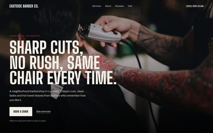 After Hours look for a barbershop site