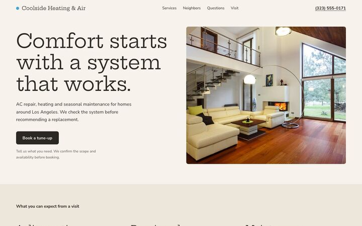 Indoor Weather look for a heating and air conditioning site