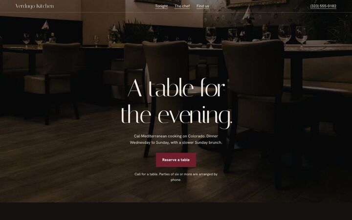 Dinner look for a restaurant site
