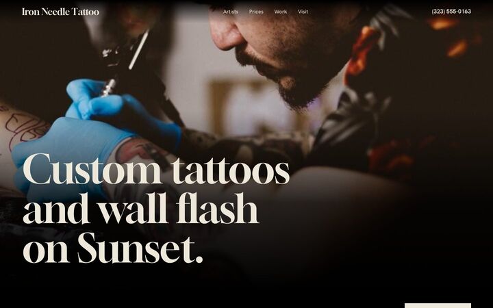Blackout look for a tattoo studio site