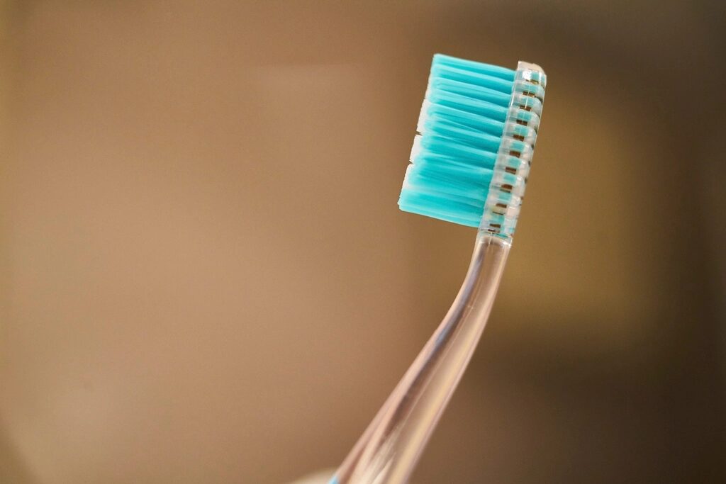 Close view of a toothbrush