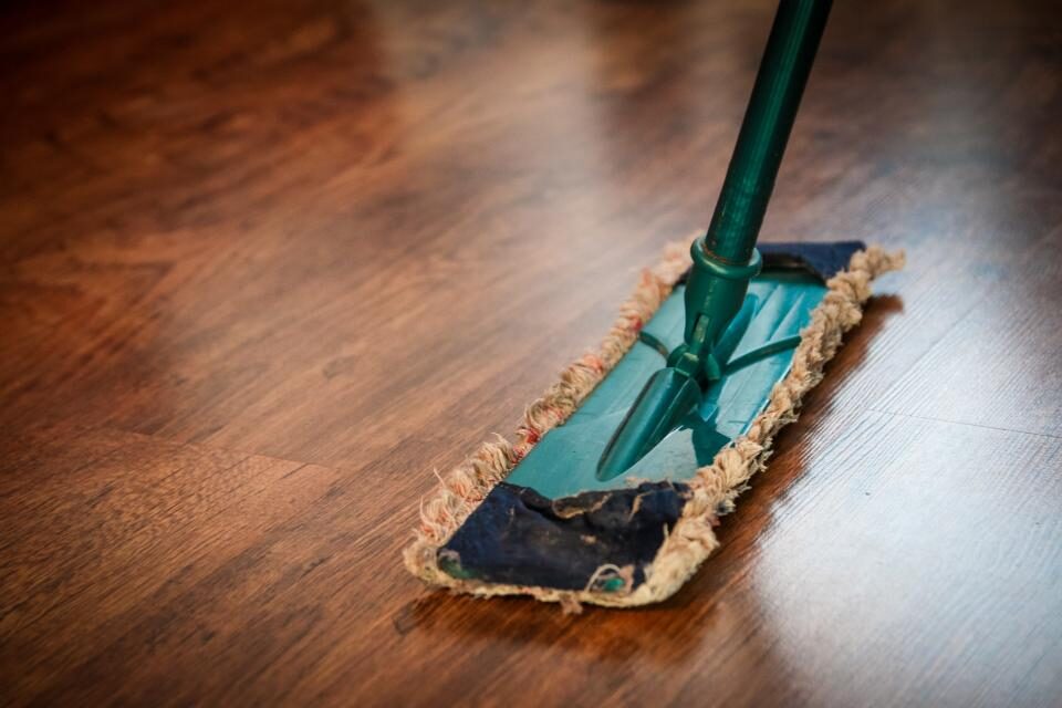 Mop on a wood floor