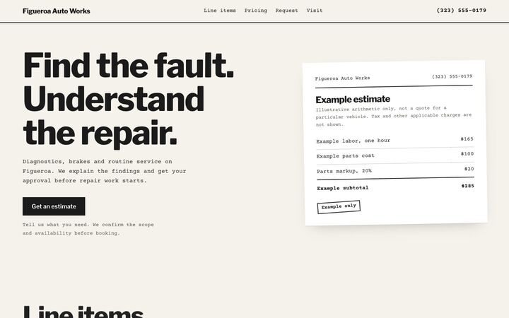 The Estimate, a auto repair website
