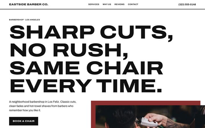 Price Board, a barbershop website