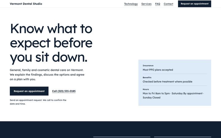 Clear, a dentist website