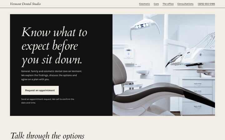 Smile Studio, a dentist website