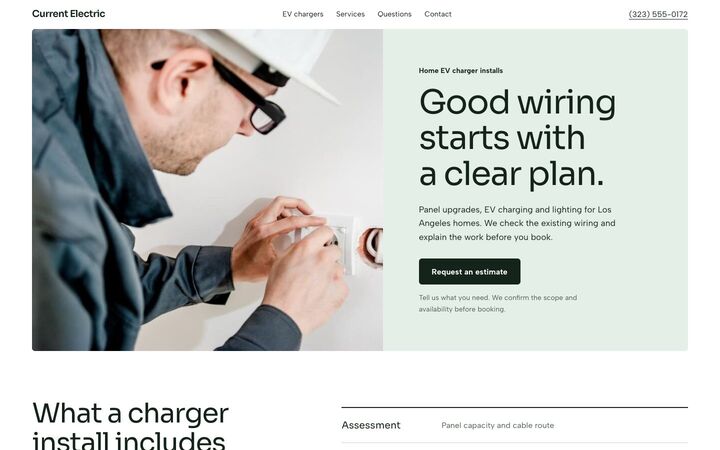 Charge, a electrical services website