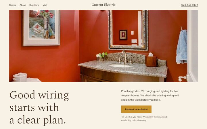 Warm Light, a electrical services website
