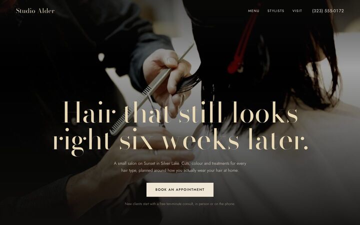 After Six, a hair salon website