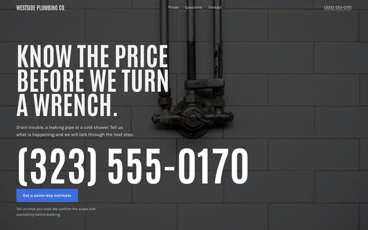 Open All Night, a plumbing website