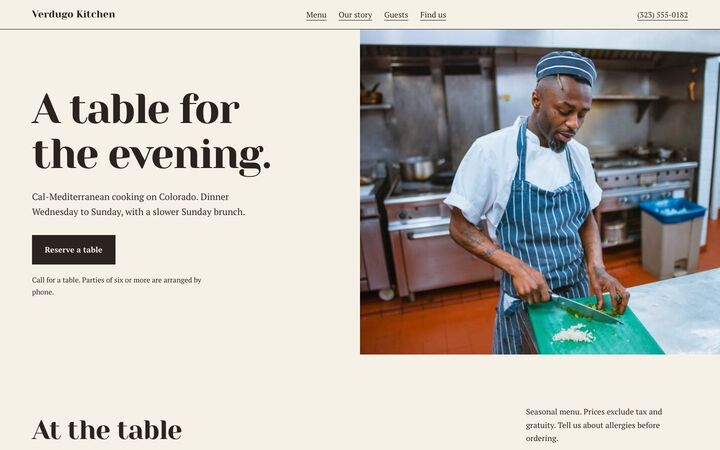 Family Table, a restaurant website