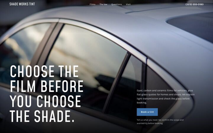 Dark Glass, a window tinting website