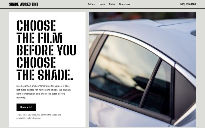 The Shop, a window tinting website