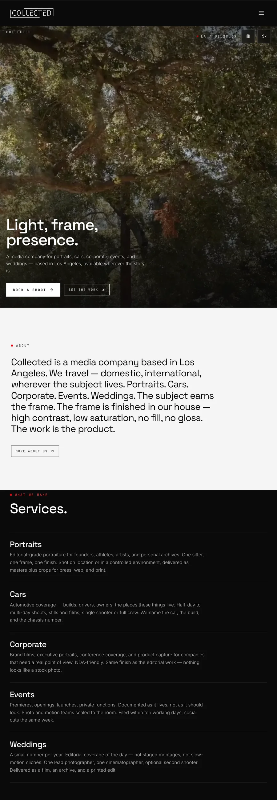 Collected website, full page